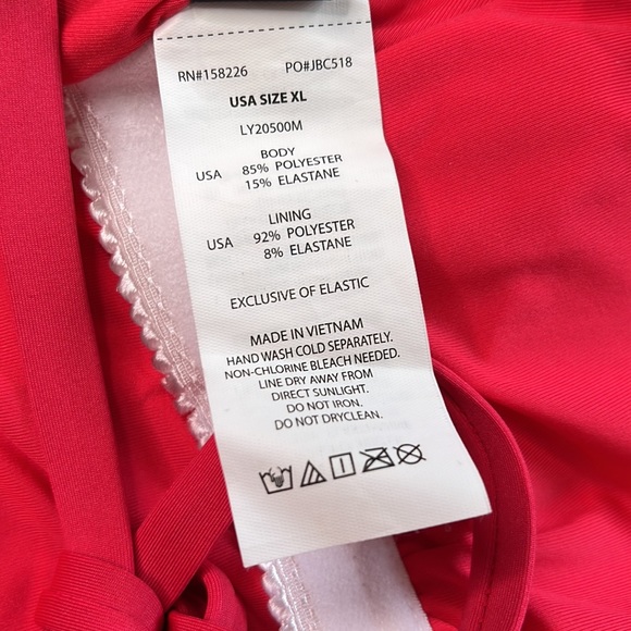 Cherry Tarte One Piece Swimsuit with Plunging Neckline & Cut Out Side Detail NWT - Picture 6 of 6